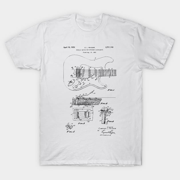 Guitar shematics T-Shirt by BeckyS23